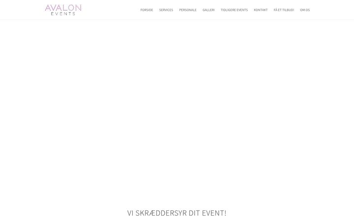 Screenshot di avalonevents.dk