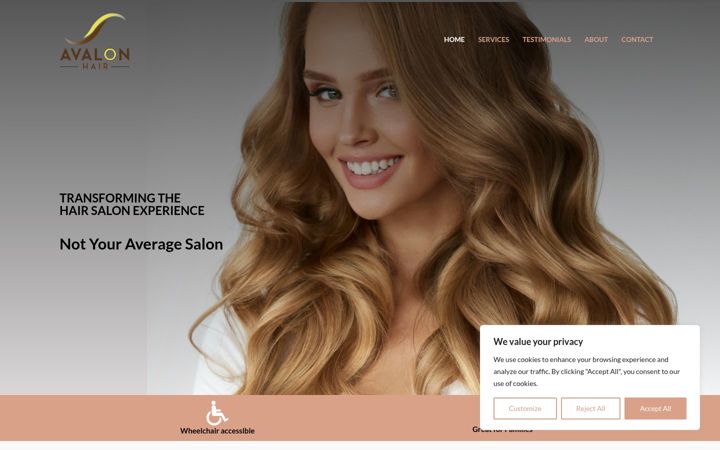 Screenshot of avalonhair.net