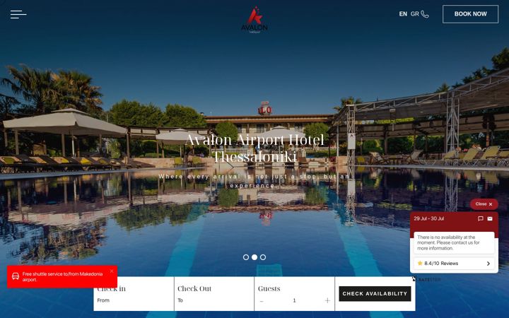 Screenshot of avalonhotel.gr