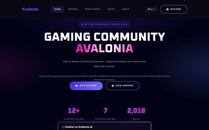 Screenshot of avalonia.sk