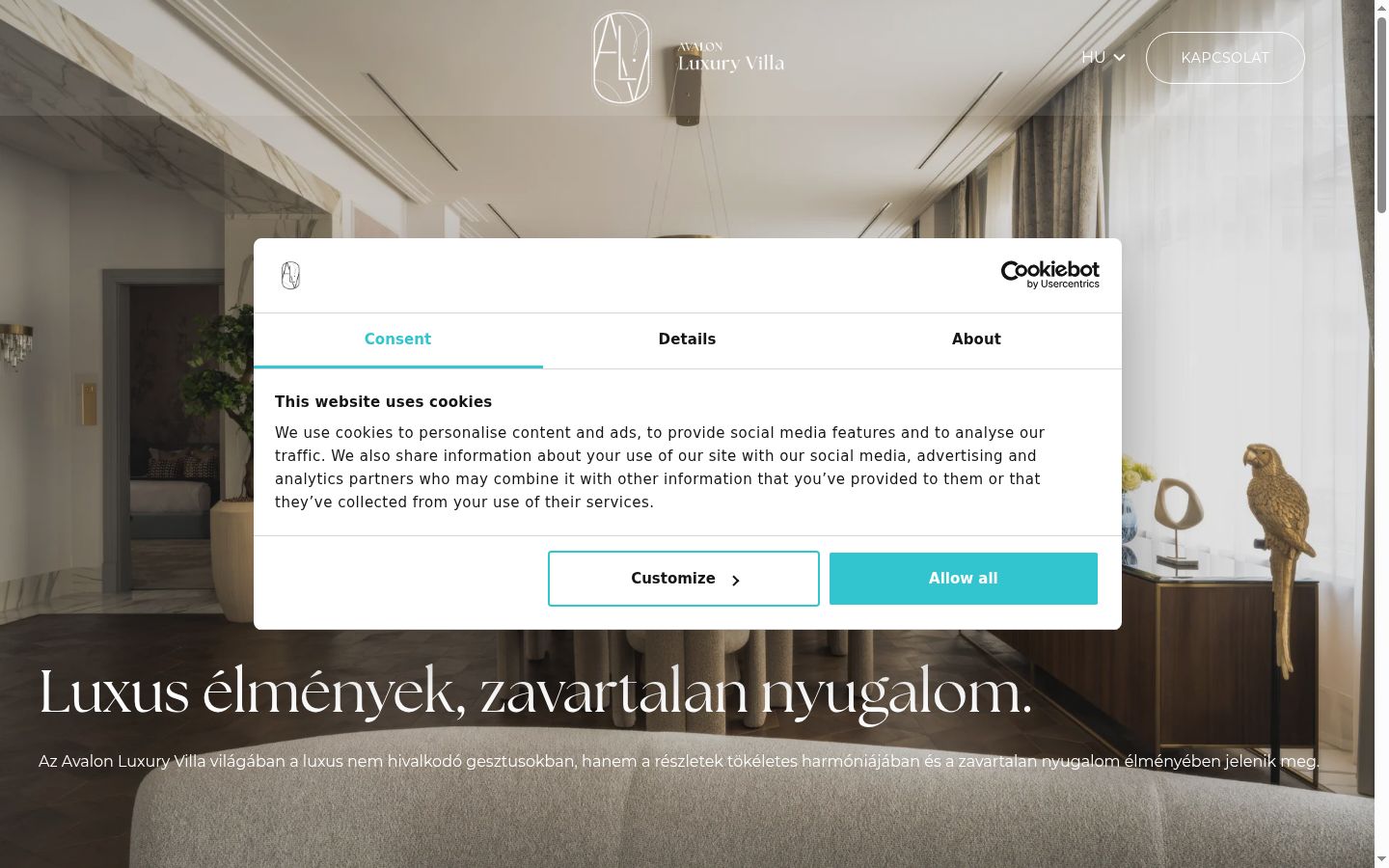 Ekraanipilt nõusolekubännerist, mida näidati enne mis tahes suhtlust