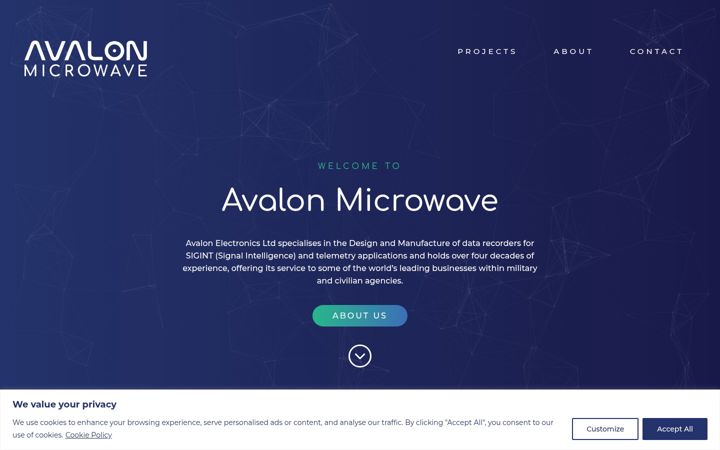 Screenshot of avalonmicrowave.co.uk