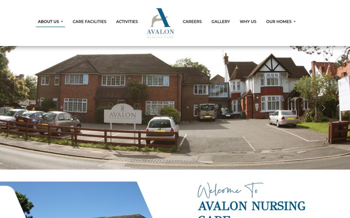 Screenshot van avalonnursingcare.co.uk