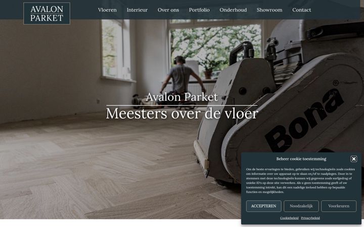 Capture d'écran de avalonparket.nl
