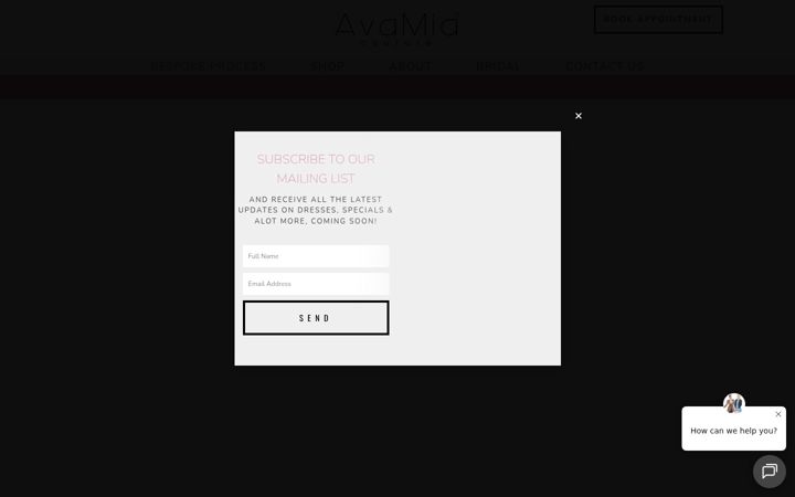 Screenshot of avamiacouture.co.uk