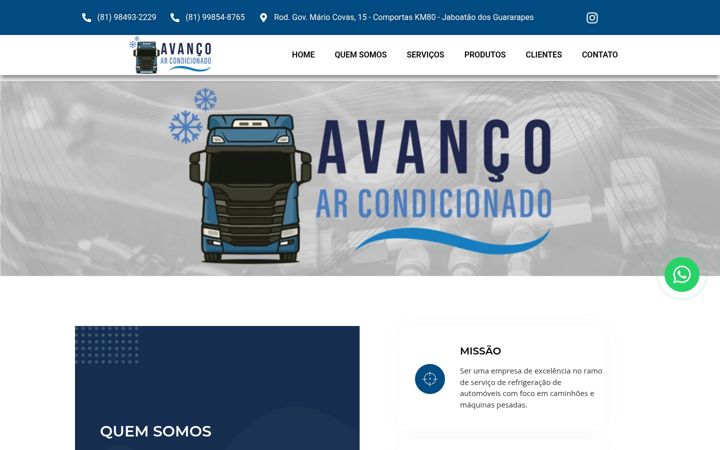 Screenshot of avancoarcondicionado.com.br