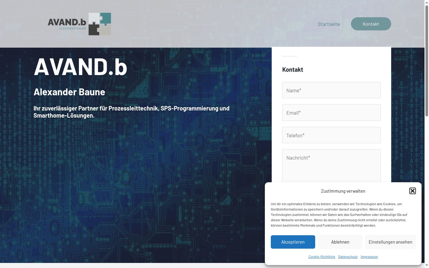 Screenshot of the consent banner shown before any interaction