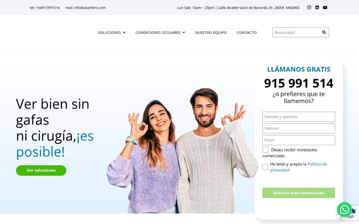 Screenshot of avanlens.com