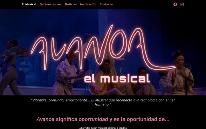 Screenshot of avanoaelmusical.com