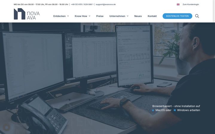 Screenshot of avanova.de