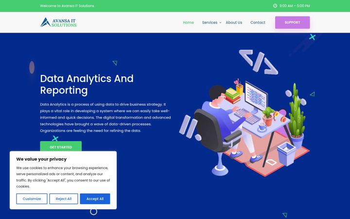 Screenshot of avansaitsolutions.com