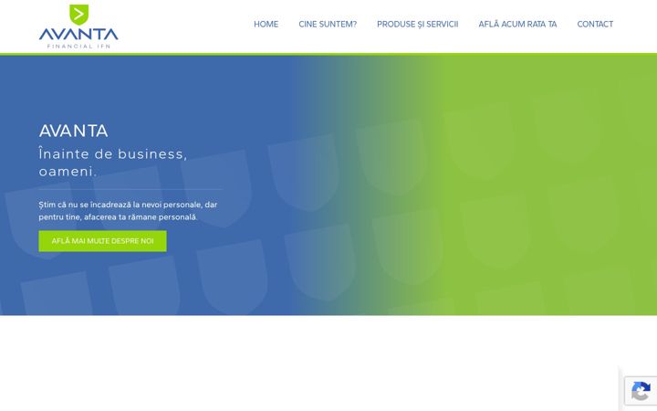 Captură de ecran a avanta-financial.ro
