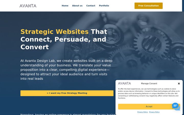 Screenshot of avantadesignlab.com