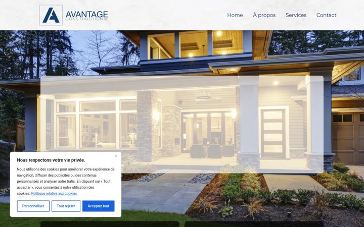 Screenshot of avantageconstruction.com