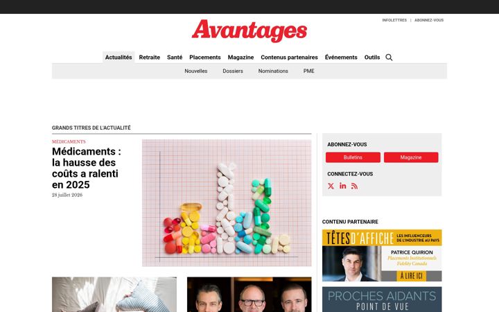 Screenshot of avantages.ca