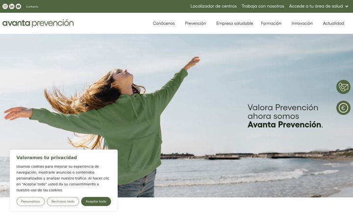 Screenshot of avantaprevencion.com