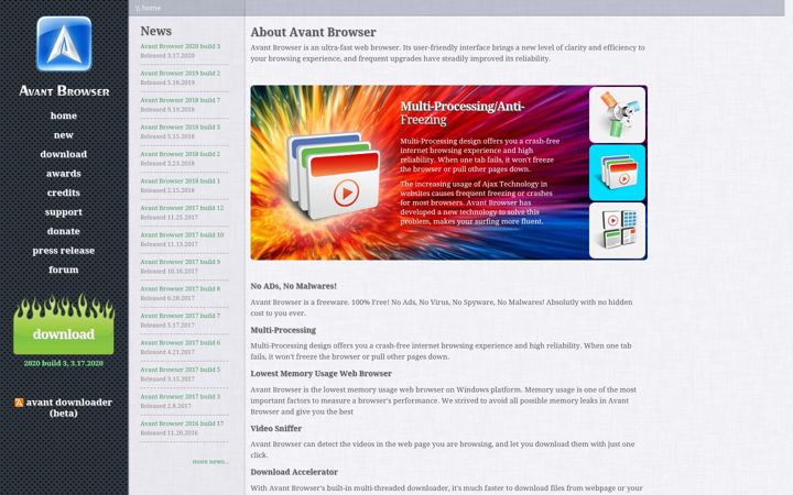 Capture d'écran de avantbrowser.com