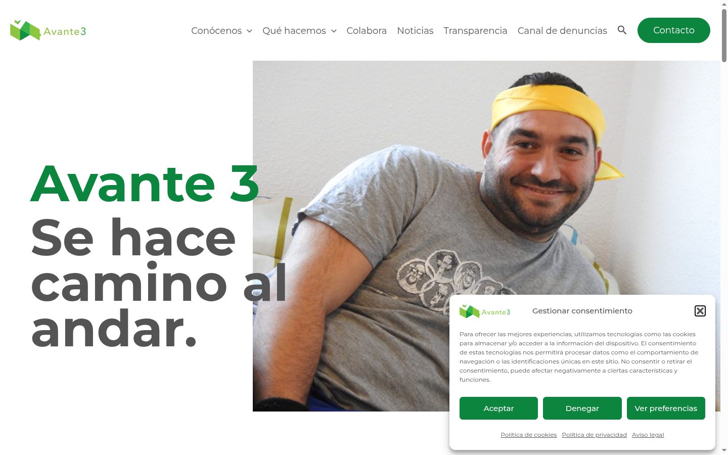 Capture d'écran de la bannière de consentement affichée avant toute interaction