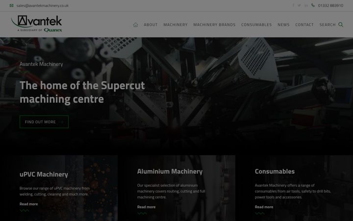 Screenshot of avantekmachinery.co.uk