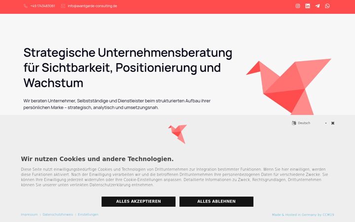 Screenshot of avantgarde-consulting.de