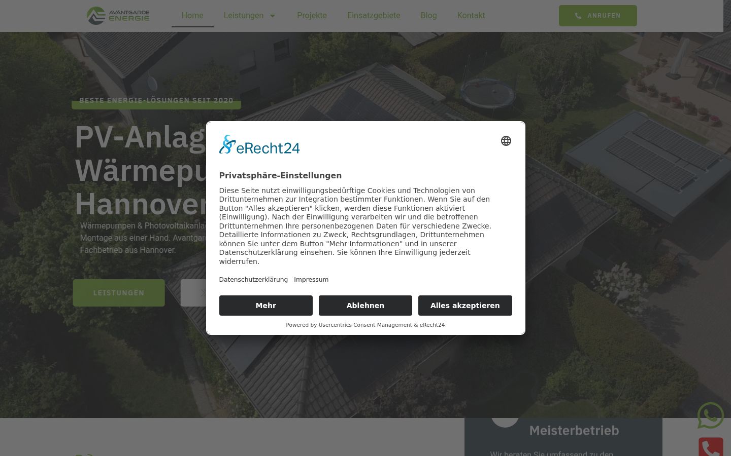 Screenshot of the consent banner shown before any interaction