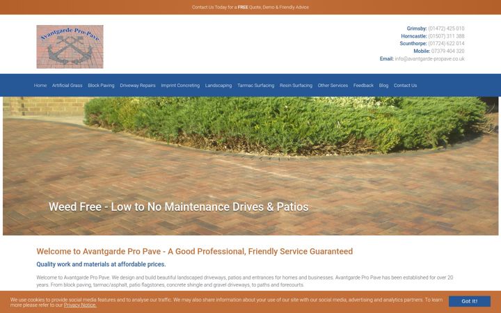 Screenshot of avantgarde-propave.co.uk