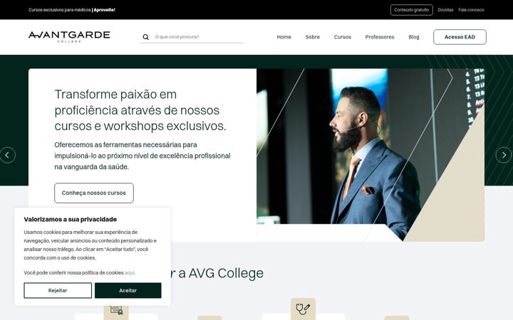 Screenshot van avantgardecollege.com.br