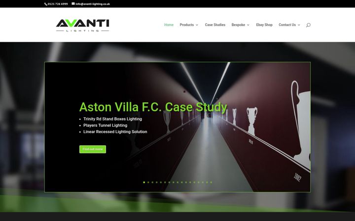 Screenshot of avanti-lighting.co.uk