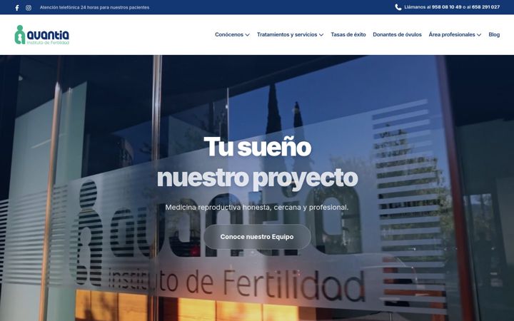 Screenshot of avantiafertilidad.com