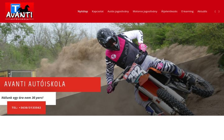 Screenshot of avantiautosiskola.hu