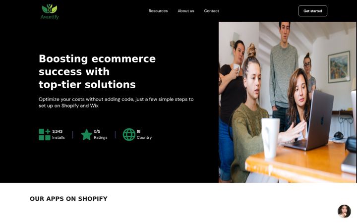 Snímek obrazovky avantify.io