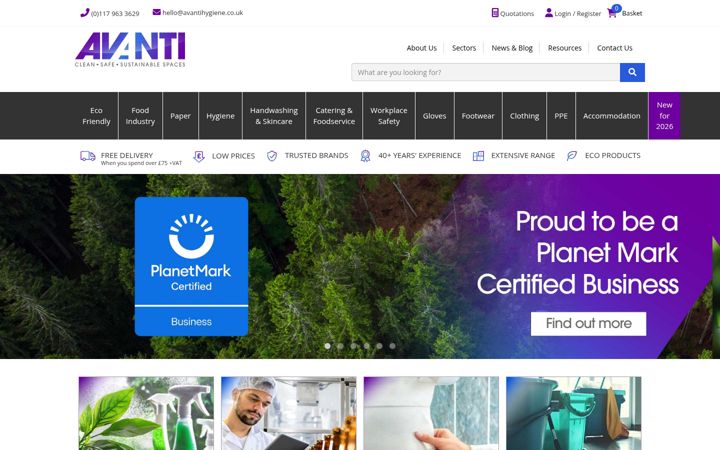 Képernyőkép: avantihygiene.co.uk