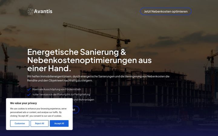 Screenshot of avantis-gruppe.de