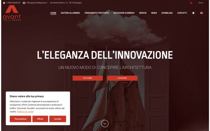Captura de pantalla de avantitalygroup.it