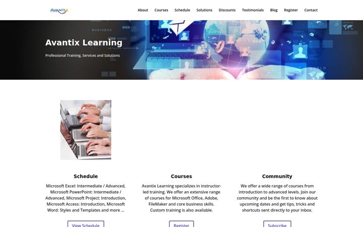 Screenshot of avantixlearning.ca