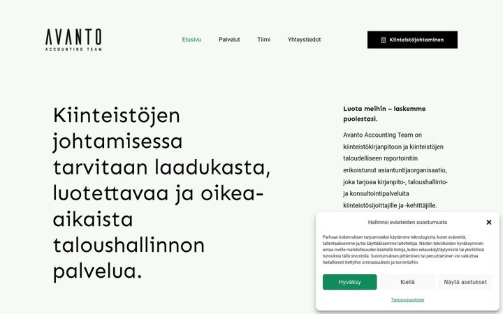 Screenshot of avantoaccounting.fi