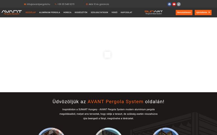 Screenshot of avantpergola.hu