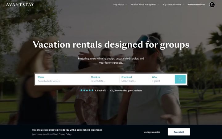 Screenshot of avantstay.com