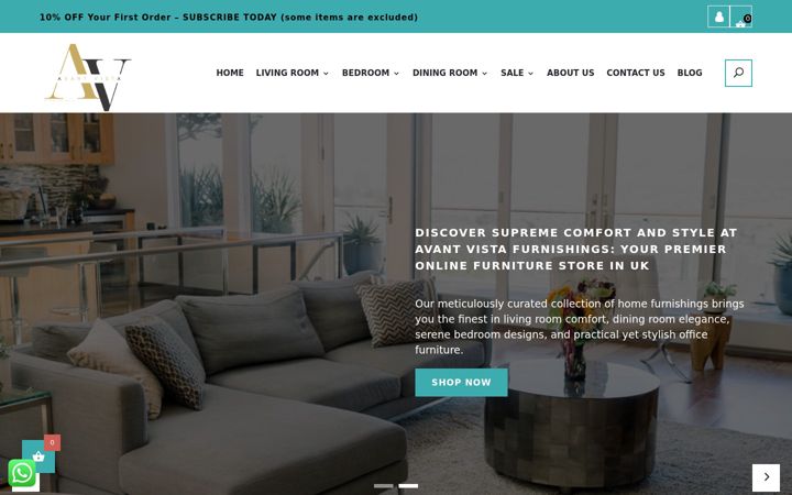 Screenshot of avantvista-furnishings.co.uk