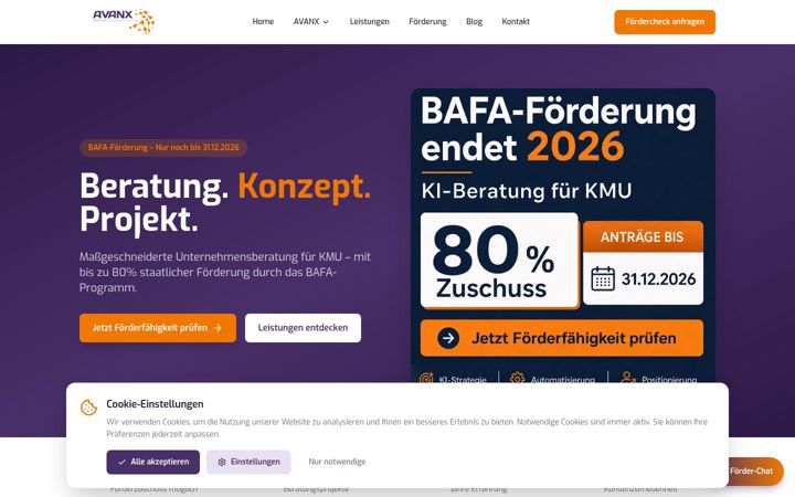 Screenshot of avanx.de