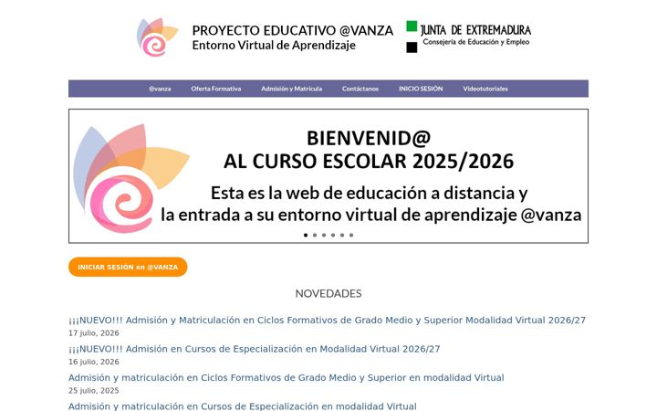 Screenshot of avanza.educarex.es