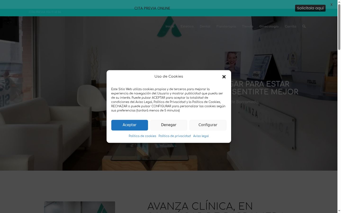 Capture d'écran de la bannière de consentement affichée avant toute interaction