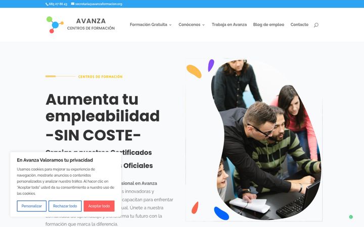 Screenshot of avanzaformacion.es