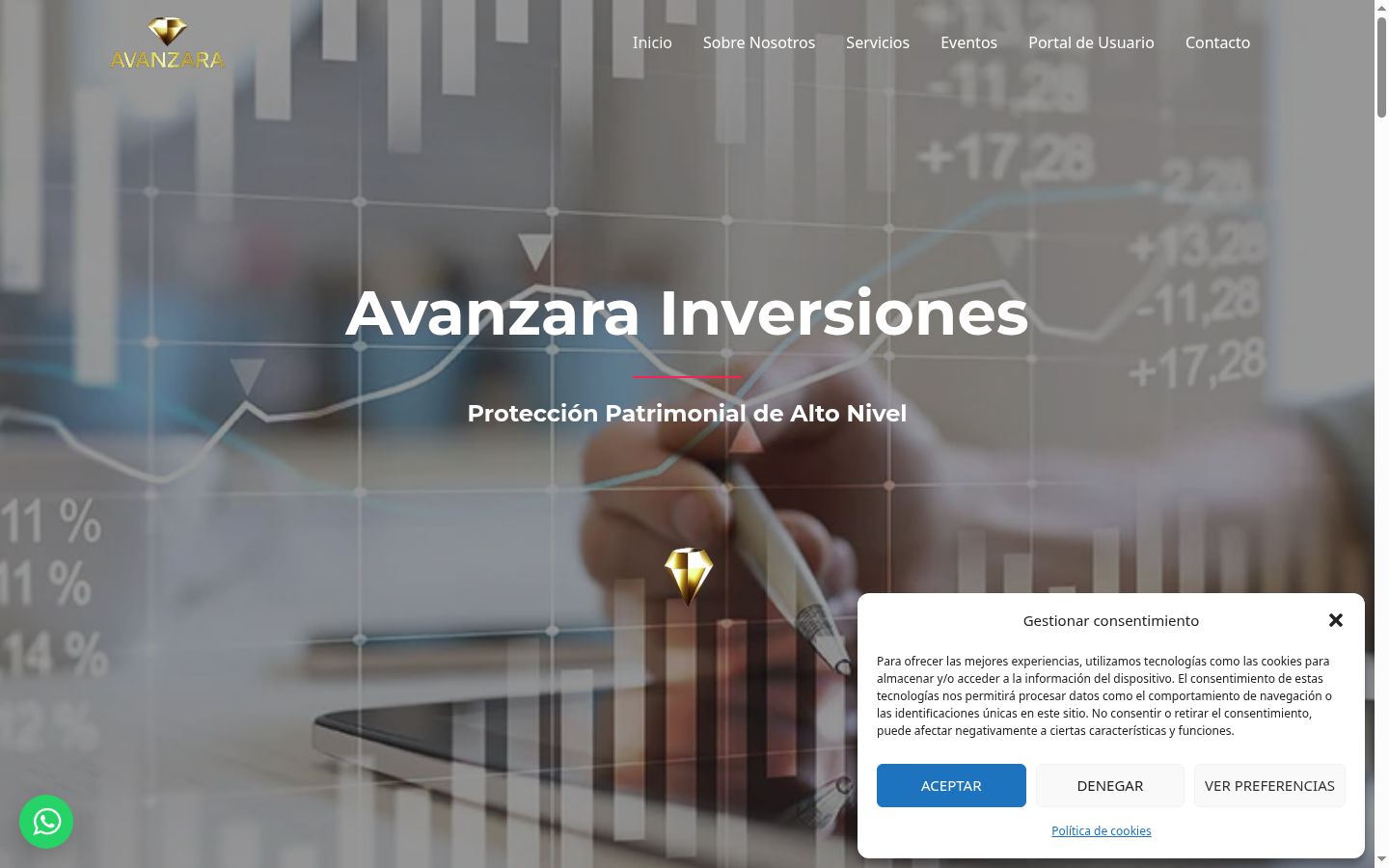 Screenshot del banner di consenso mostrato prima di qualsiasi interazione
