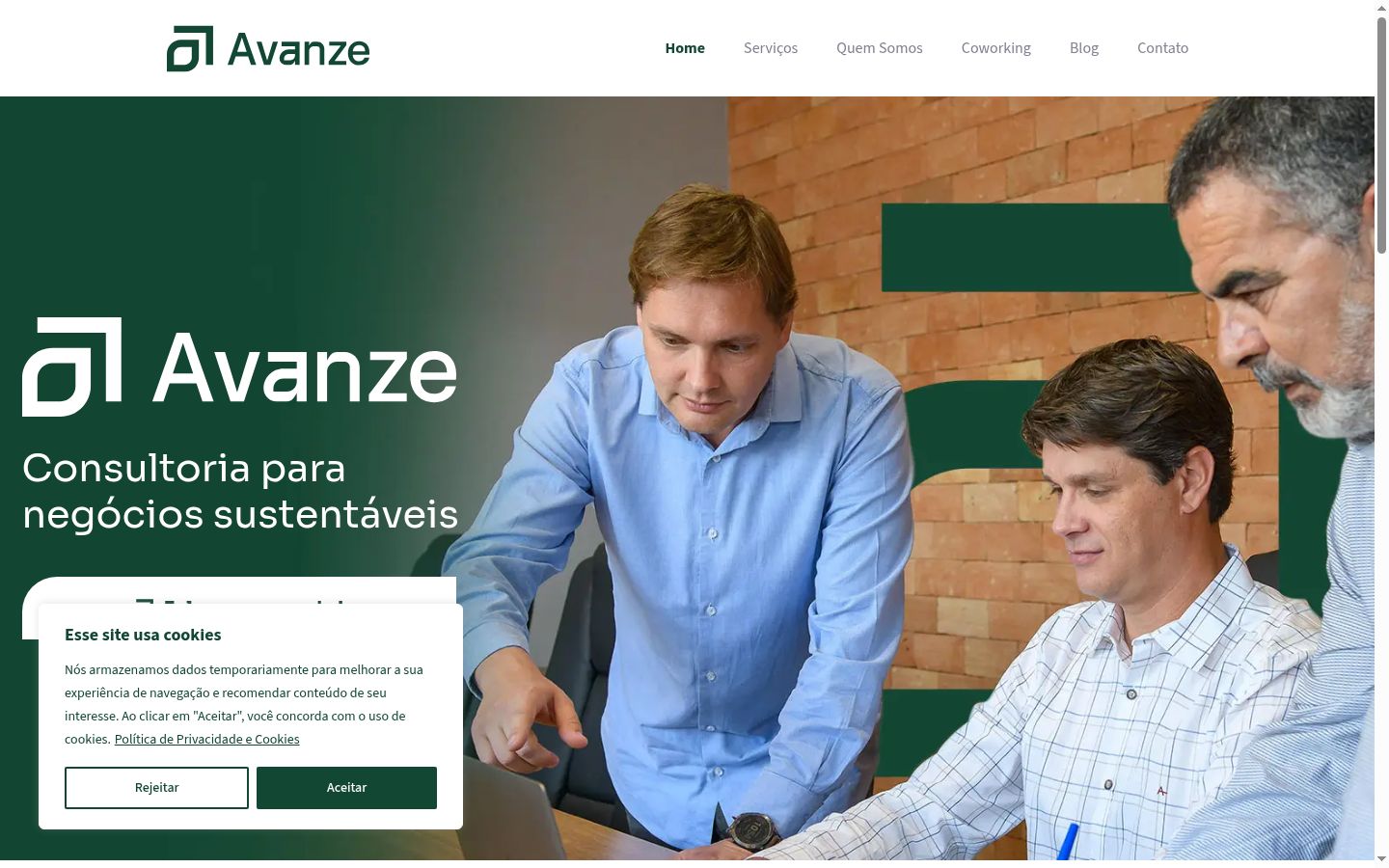 Screenshot des Einwilligungsbanners vor jeglicher Interaktion