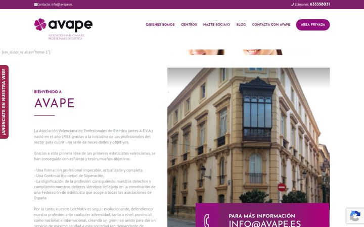 Screenshot of avape.es