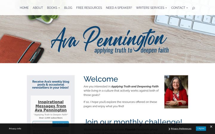 Screenshot of avapennington.com