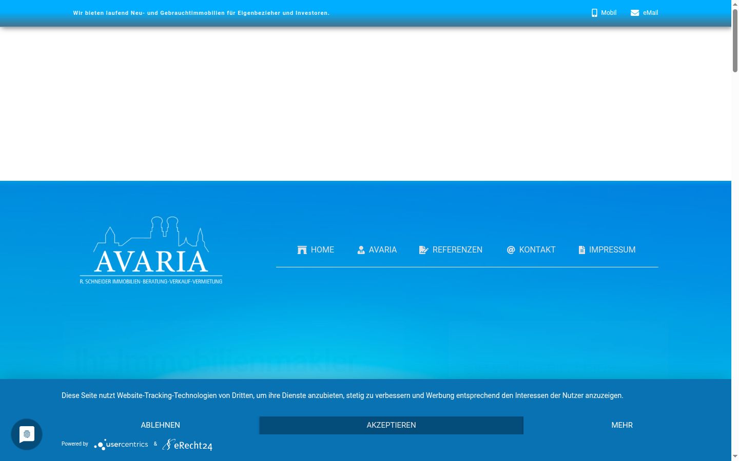 Screenshot of the consent banner shown before any interaction