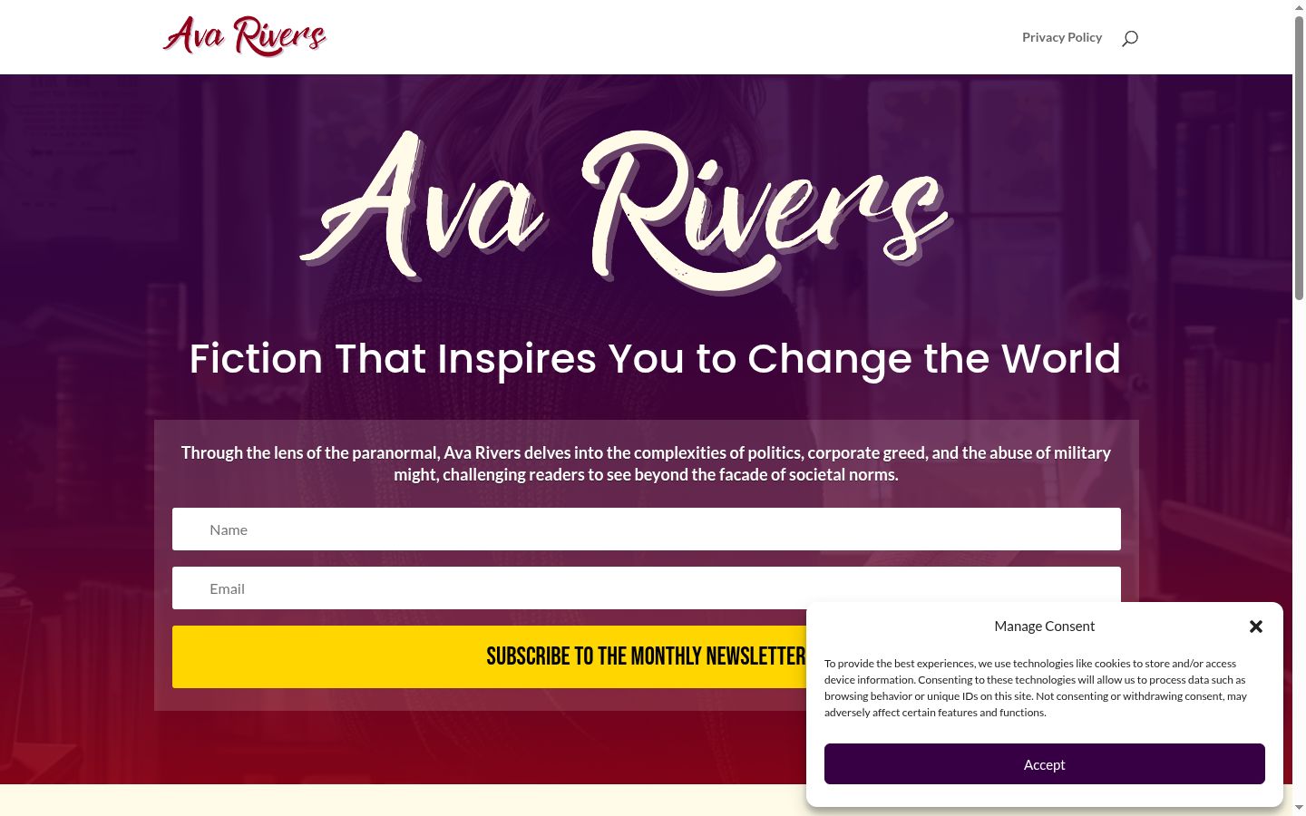 Screenshot of the consent banner shown before any interaction