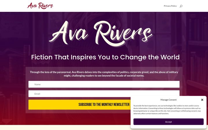 Screenshot of avariversauthor.com